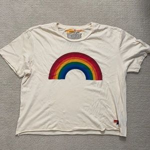Aviator Nation Women’s Boyfriend Tee - Rainbow - vintage white - XL